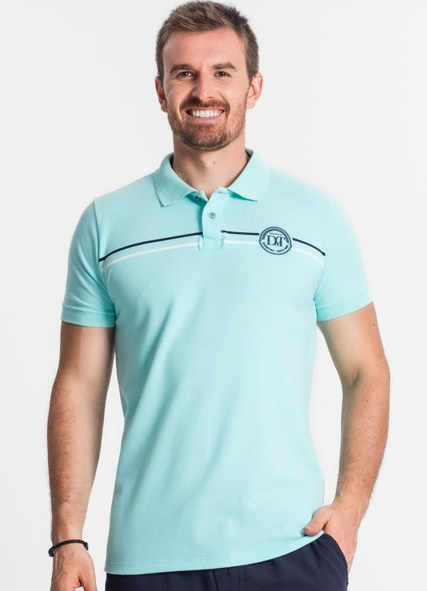 Diametro - Polo Estampada Masculina Azul