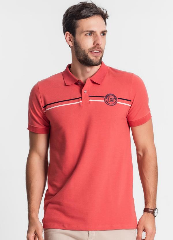 Diametro - Polo Estampada Masculina Laranja