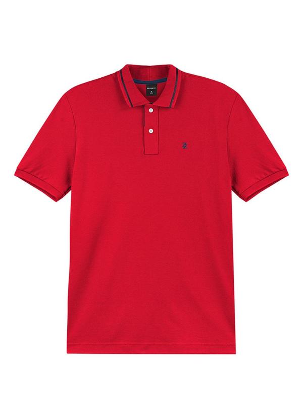 Rezzato - Polo Gola Contrastante Adulto Masculino Vermelho
