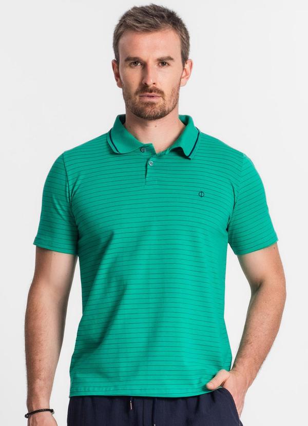 Diametro - Polo Listrada Masculina Verde