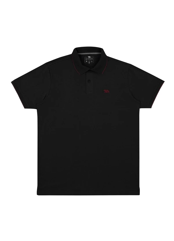 Biogás - Polo M/C Meia Malha Preto 1