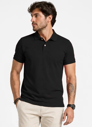 Select - Polo Masculina Básica Preto - SELECT
