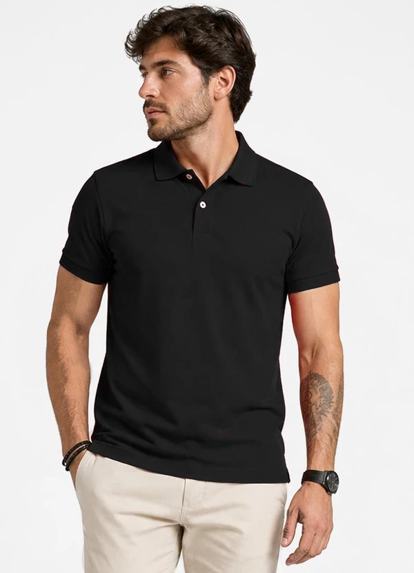 Select - Polo Masculina Básica Preto