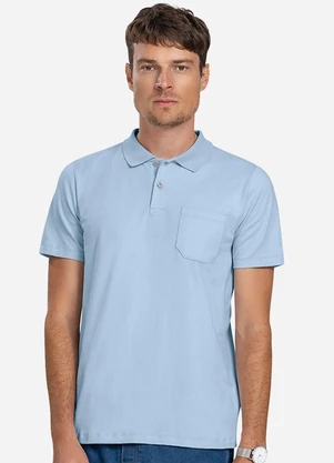 Diametro - Polo Masculina com Bolso Cotton Leve Azul - DIAMETRO