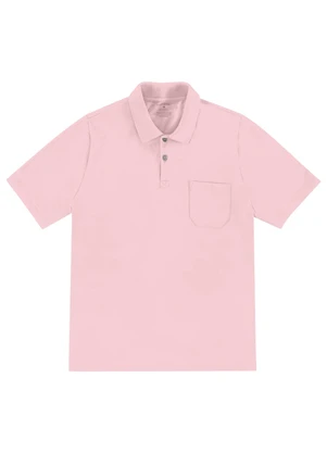 Diametro - Polo Masculina com Bolso Cotton Leve Rosa - DIAMETRO