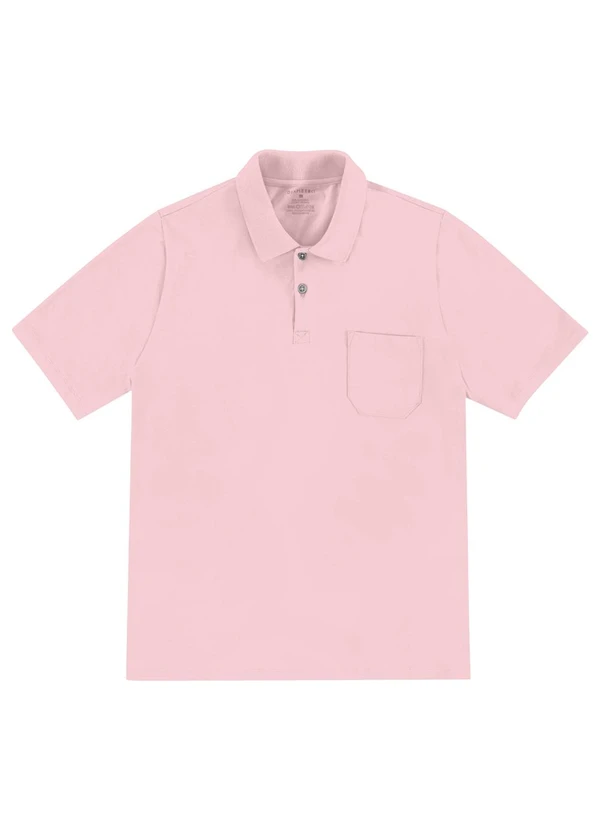 Diametro - Polo Masculina com Bolso Cotton Leve Rosa