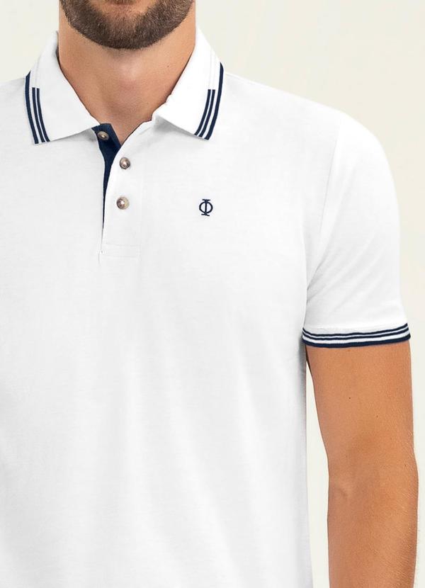 Diametro - Polo Masculina em Cotton Leve Diamentro Branco 3