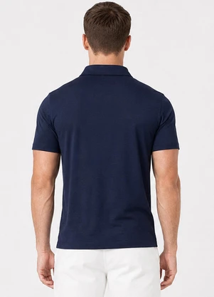Veev - Polo Masculina em Malha Modal Azul - VEEV