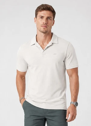 Veev - Polo Masculina em Malha Modal Bege - VEEV