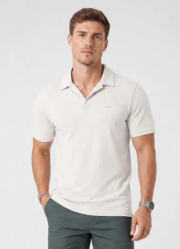 Veev - Polo Masculina em Malha Modal Bege