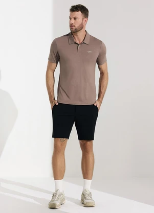 Veev - Polo Masculina em Malha Modal Marrom - VEEV