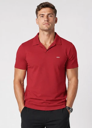 Veev - Polo Masculina em Malha Modal Vermelho - VEEV