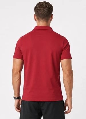 Veev - Polo Masculina em Malha Modal Vermelho - VEEV