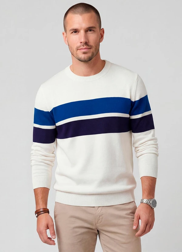 Diametro - Polo Masculina em Malha Piquet Branco