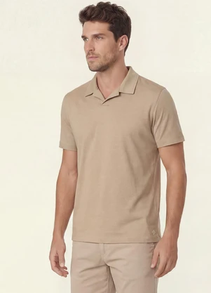 Diametro - Polo Masculina em Ribana Viscose Bege - DIAMETRO