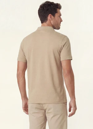 Diametro - Polo Masculina em Ribana Viscose Bege - DIAMETRO