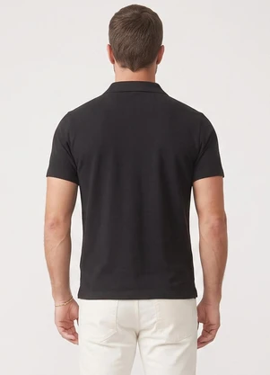 Diametro - Polo Masculina em Ribana Viscose Preto - DIAMETRO