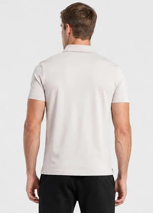 Veev - Polo Masculina em Tecido Poliamida Pique Bege - VEEV