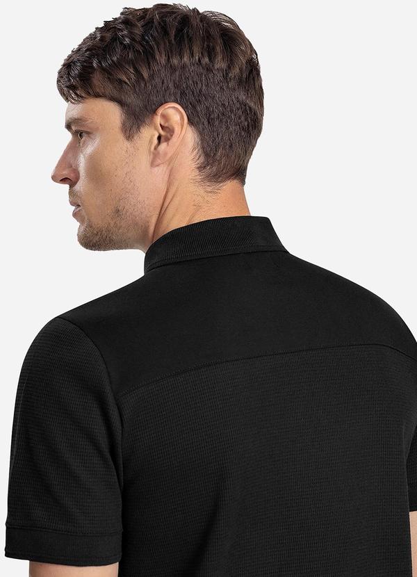 Diametro - Polo Masculina Malha Maquinetada Preto 2