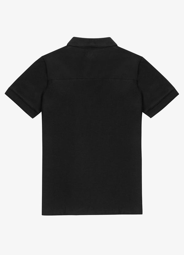 Diametro - Polo Masculina Malha Maquinetada Preto 4