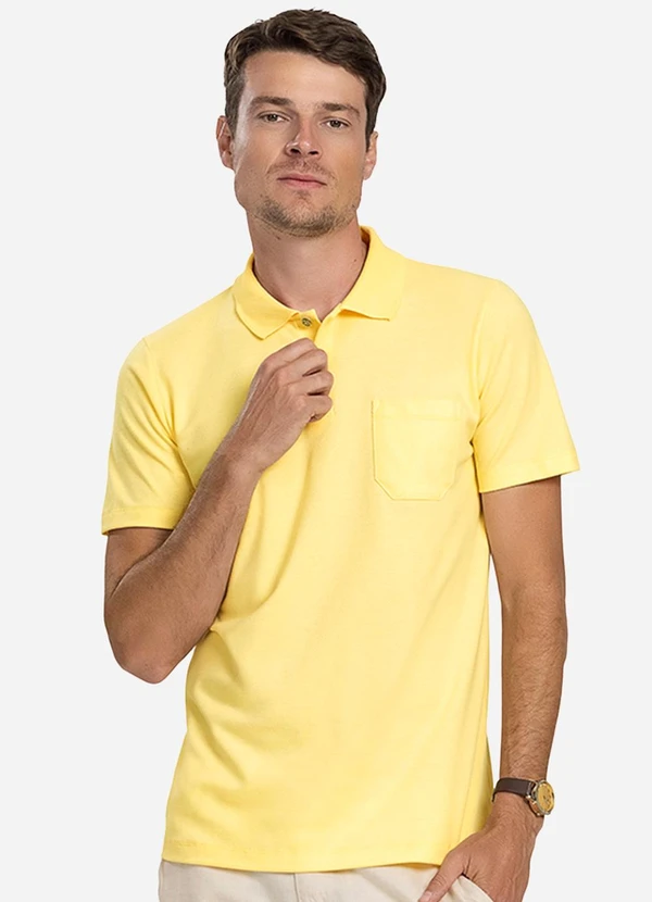 Diametro - Polo Masculina Pique Amarelo