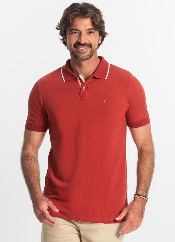 Diametro - Polo Masculina Pique Vermelho