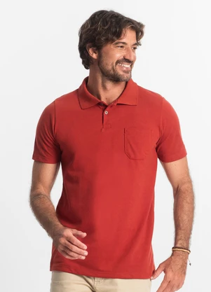 Diametro - Polo Masculina Pique Vermelho - DIAMETRO