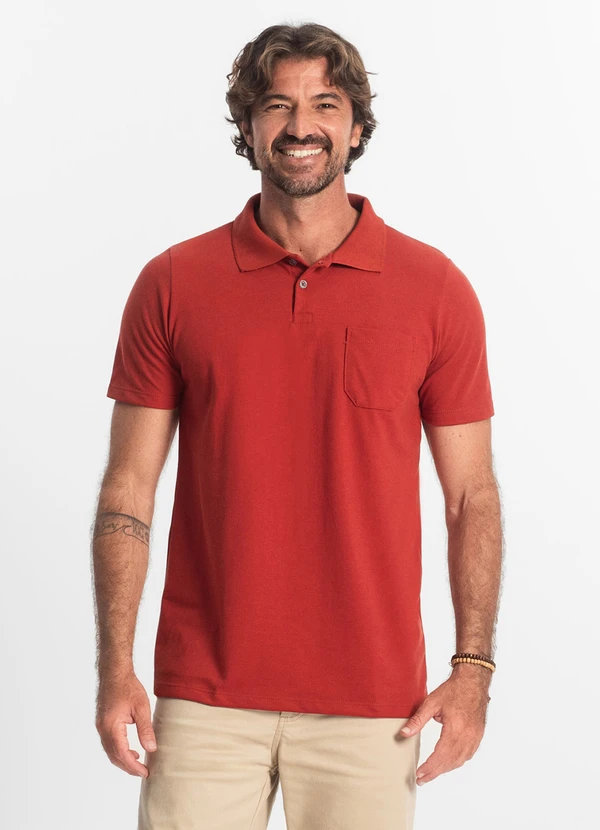 Diametro - Polo Masculina Pique Vermelho 3