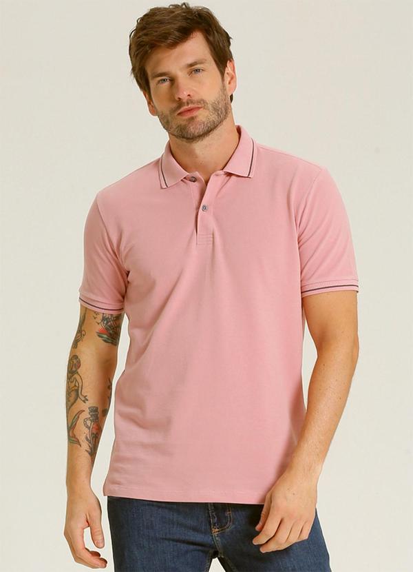 Seeder - Polo Masculina Piquet Premium Seeder Rosa