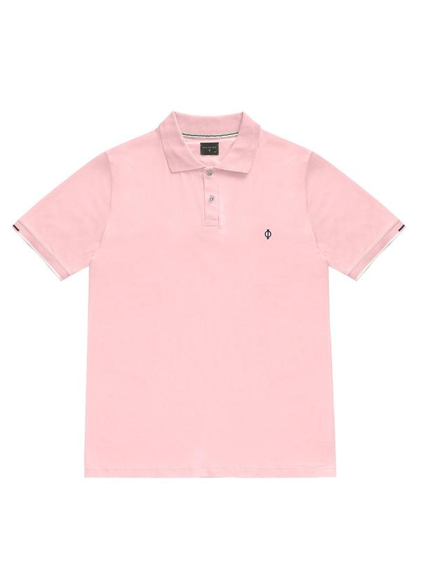 Diametro - Polo Masculino Manga Curta Cotton Leve Rosa 1