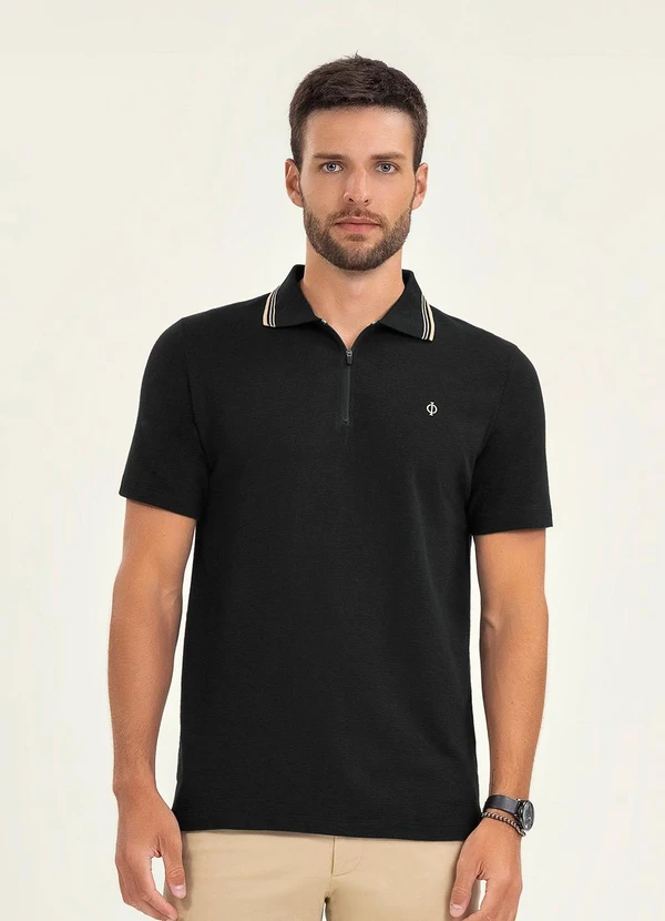 Diametro - Polo Masculino Manga Curta Malhão Fruit Preto