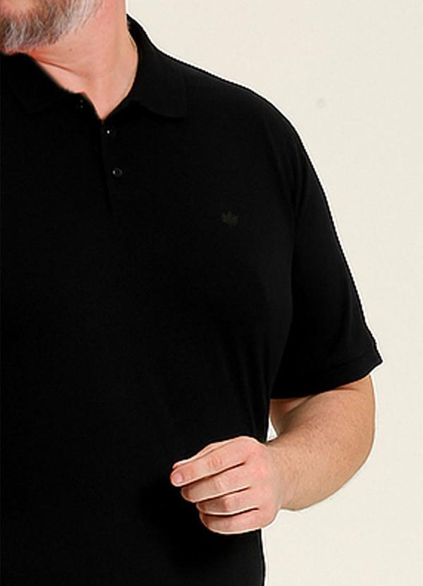 Seeder - Polo Plus Size Básica em Meia Malha Seeder Preto 2