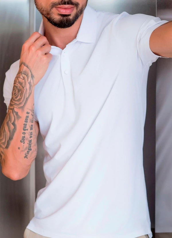 Hiatto Confecção - Polo Sporttech Gola Masculina Branco 3
