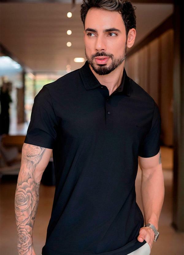 Hiatto Confecção - Polo Sporttech Gola Masculina Preto