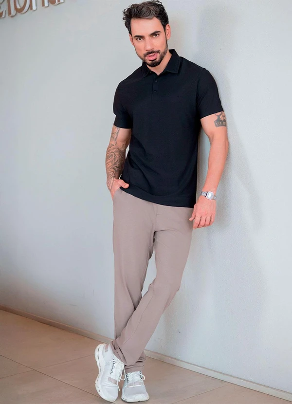 Hiatto Confecção - Polo Sporttech Gola Masculina Preto 4