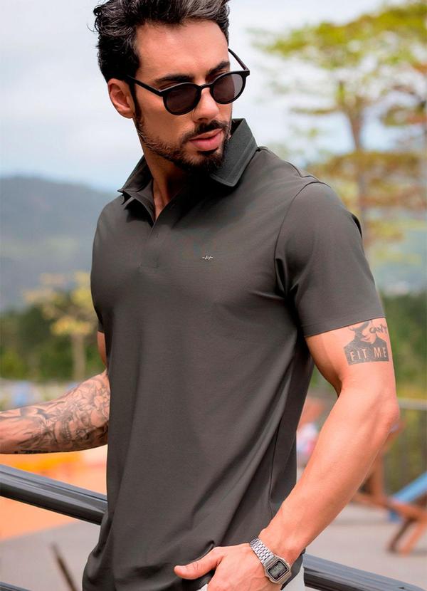 Hiatto Confecção - Polo Sporttech Gola Masculina Verde Oliva