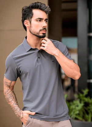 Hiatto Confecção - Polo Sporttech Masculina Grafite - HIATTO CONFECÇÃO
