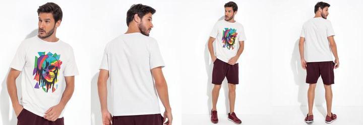 Blusa Branco em Malha de Algodo