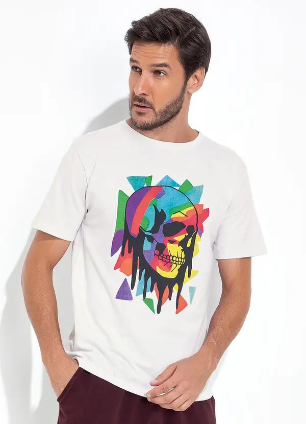 Moda Pop - Blusa Branco em Malha de Algodão 1