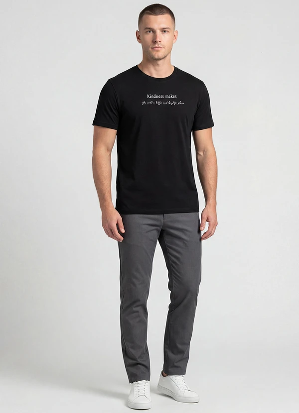 Infinita Cor - Blusa Feminina Manga Curta Preto 2