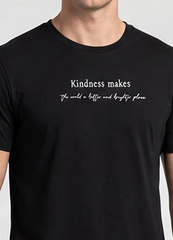 Infinita Cor - Blusa Feminina Manga Curta Preto 3