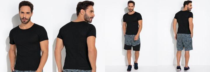 Blusa Preto em Canelado