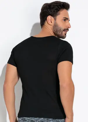 Moda Pop - Blusa Preto em Canelado - MODA POP