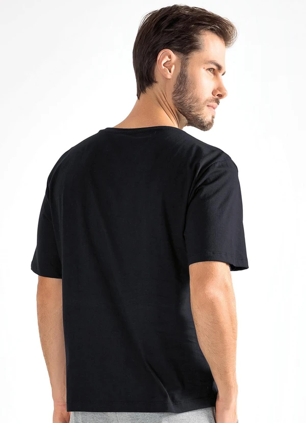 Moda Pop - Blusa Preto em Malha de Algodão 2