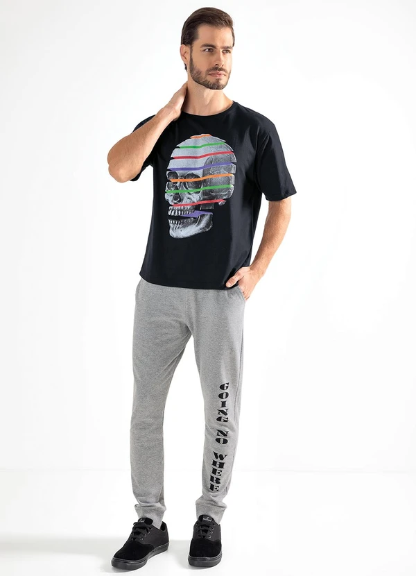 Moda Pop - Blusa Preto em Malha de Algodão 3