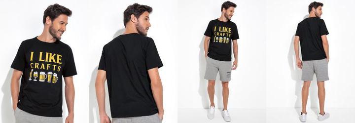 Blusa Preto em Malha de Algodo