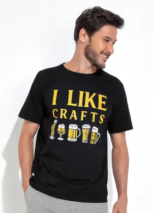 Moda Pop - Blusa Preto em Malha de Algodão - MODA POP