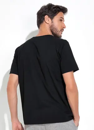 Moda Pop - Blusa Preto em Malha de Algodão - MODA POP