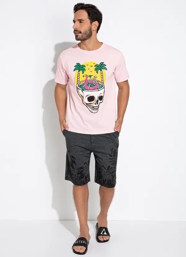 Moda Pop - Blusa Rosa Claro em Malha de Algodão 3