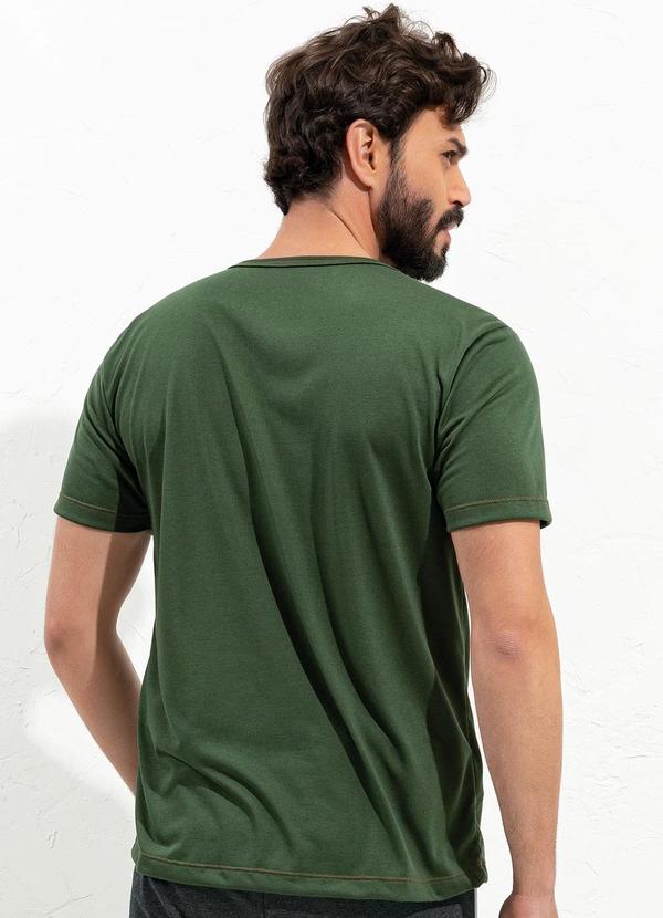 Moda Pop - Blusa Verde Militar em Malha de Algodão 2